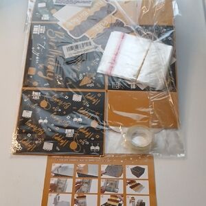 Cash  Gift Box Wrapping Set with Gold and Black Accents